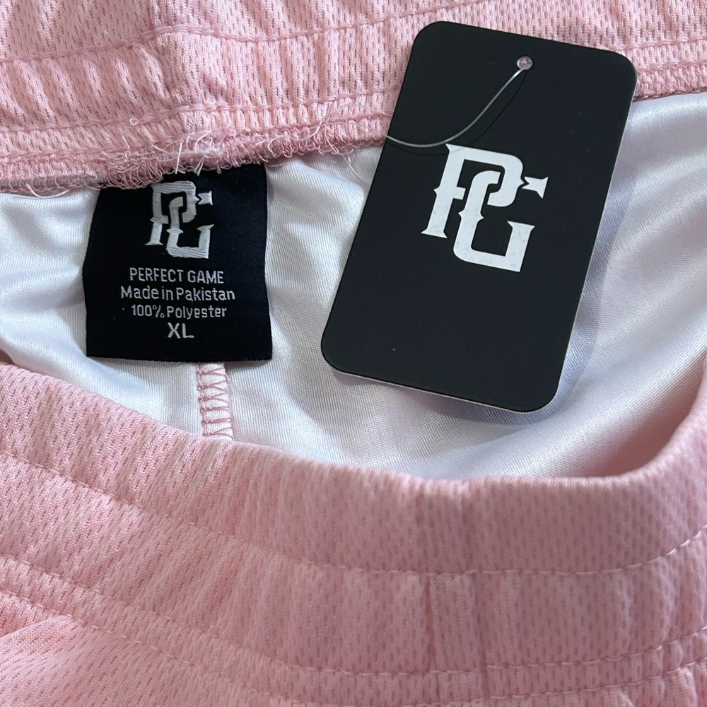 Perfect Game Apparel Mens Pink Athletic Training Shorts PG Logo Size XL NWT - Picture 5 of 9